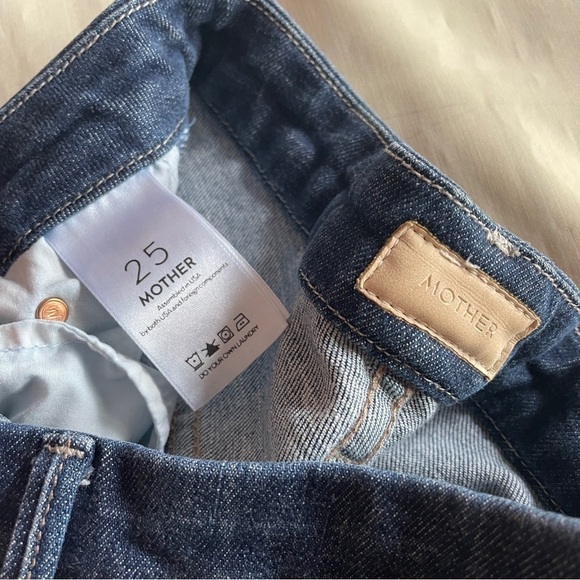 MOTHER- High Waisted Looker Skinny Jeans in Dark Wash Clean Sweep Size 25 - Picture 9 of 10